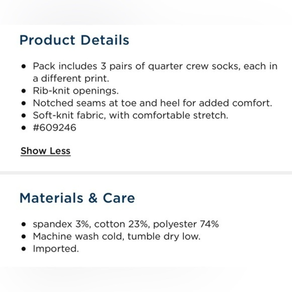 Novelty Quarter Crew Socks 3-Pack - Picture 2 of 3